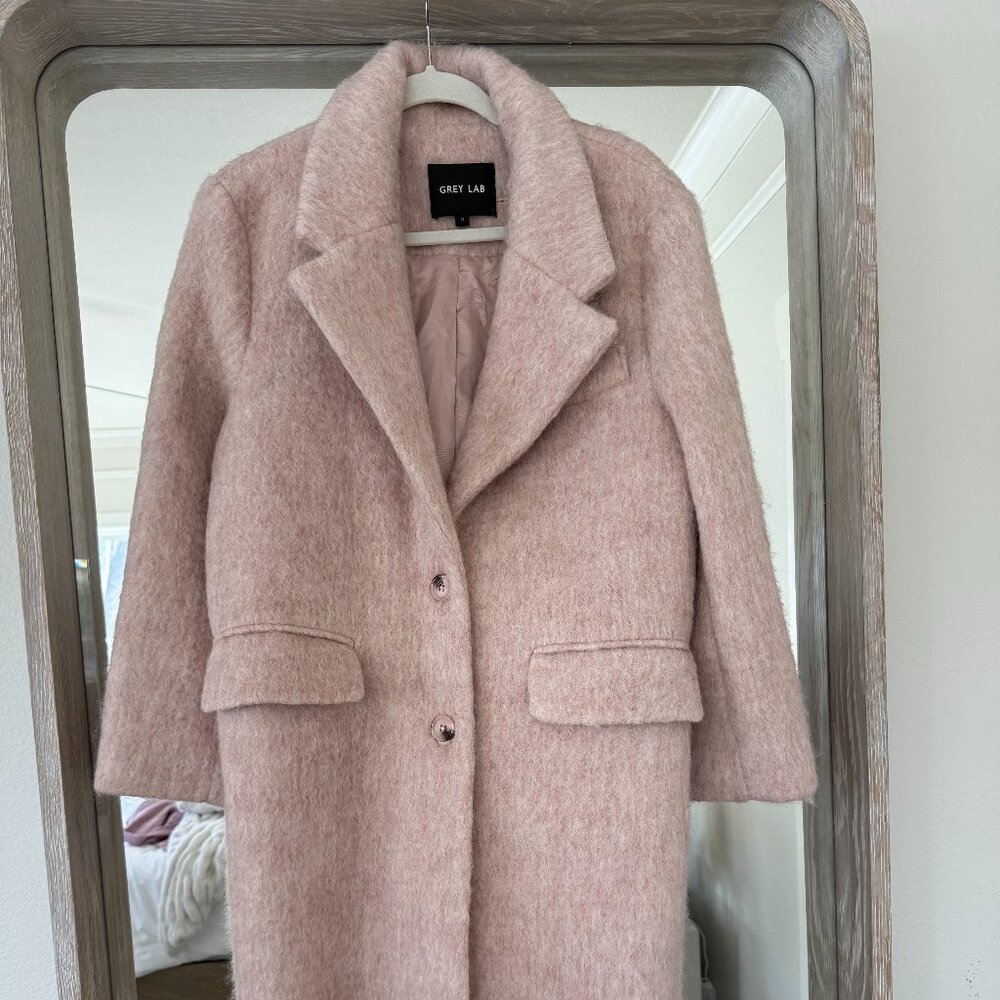 Grey Lab Woman Oversize Longline Wool Blend Coat,  XS - Picture 5 of 11